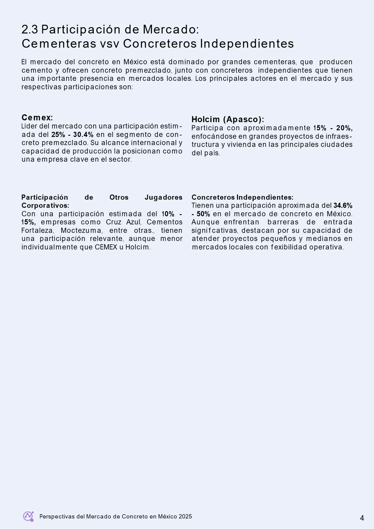 Perspectivas del Mercado de Concreto en México 2025 (AMCI × Holcim) — página 10